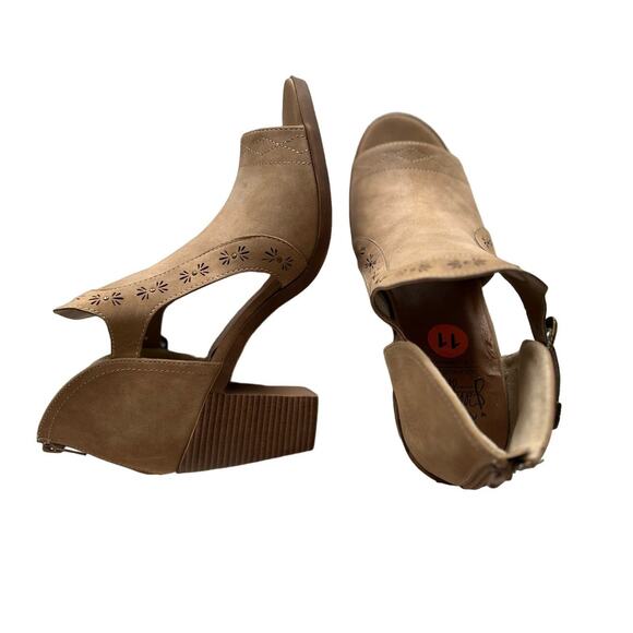 Jelly Pop Open Toe Booties, Tan Heels, Western, Cowgirl Booties - Picture 12 of 12